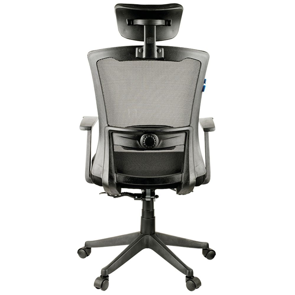 Кресло руководителя Helmi HL-E31 "Ergo", рег. подгол. и пояс. упор, мех. кач. "Люкс", ткань черная