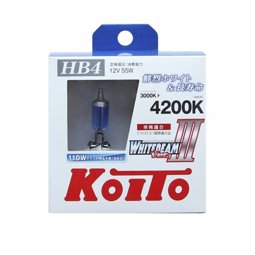 Лампа HB4 12V 55W P22d (9006) набор Whitebeam 4200К (2 шт) (KOITO)
