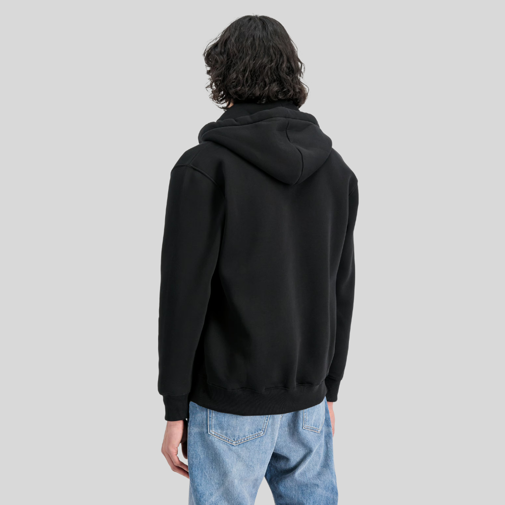 Толстовка Alpha Industries Basic Big Logo Zip Hoodie (Чёрная)