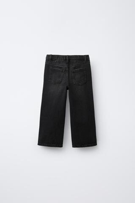 ZARA ДЖИНСЫ WIDE LEG С ПЕРЕКРЕСТНОЙ ЗАСТЕЖКОЙ, ЧЕРНЫЙ