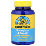 Nature's Life, бромелаин и папаин, 100 капсул
