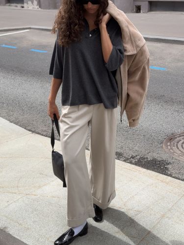 Серая трикотажная футболка-поло