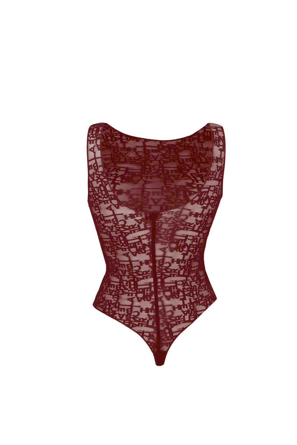 Кружевное боди Elisabetta Franchi - бордовый(BO00546E2)