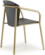 Кресло деревянное Scab Design Finn Metal Wood, матовое золото, черный ясень