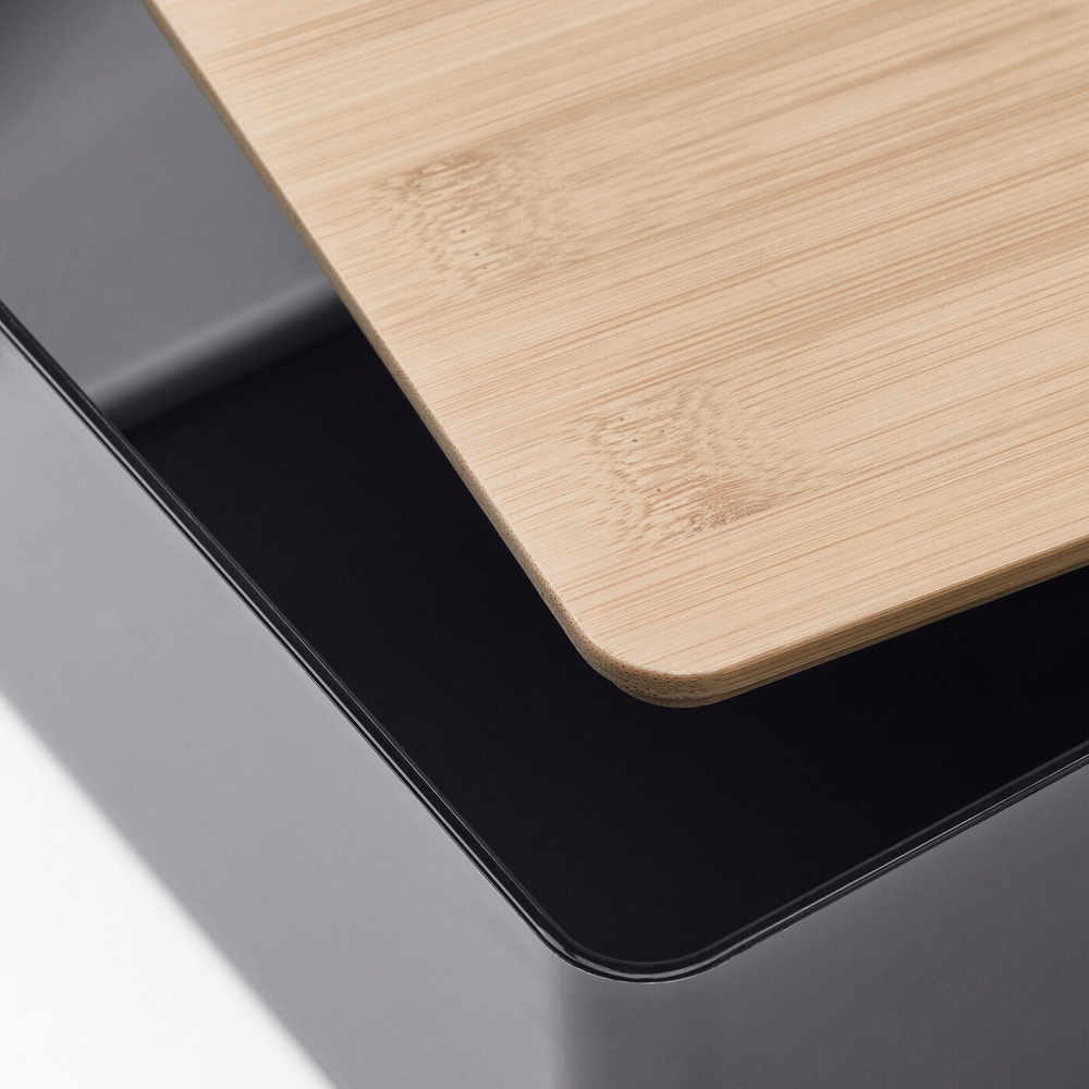 Контейнер с крышкой IKEA KUGGIS (КУГГИС), Бамбук, Черный, 13x18x8 см