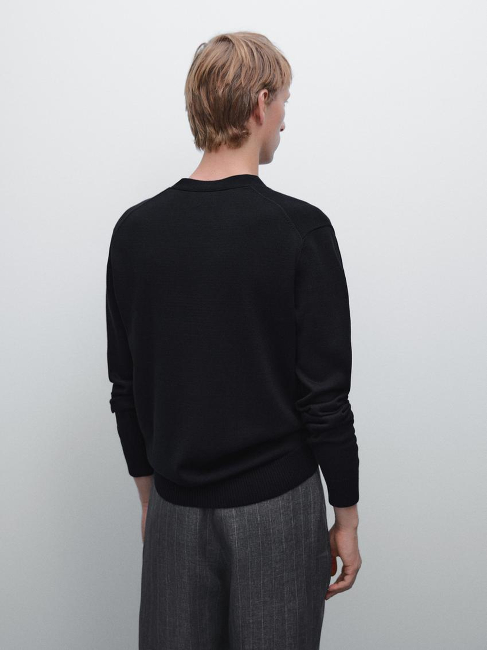 Massimo Dutti Кардиган из 100% хлопка, темно-синий