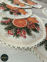 Набор гобеленовых салфеток Апельсинки D20 см 6шт