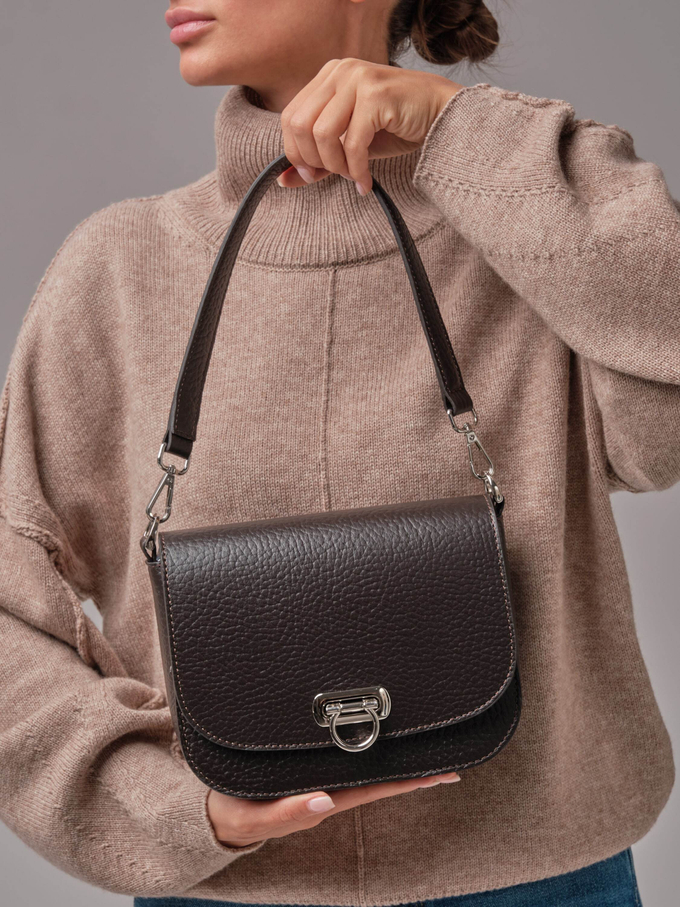 Сумка кожаная Azaro 30741 темно-коричневый соло