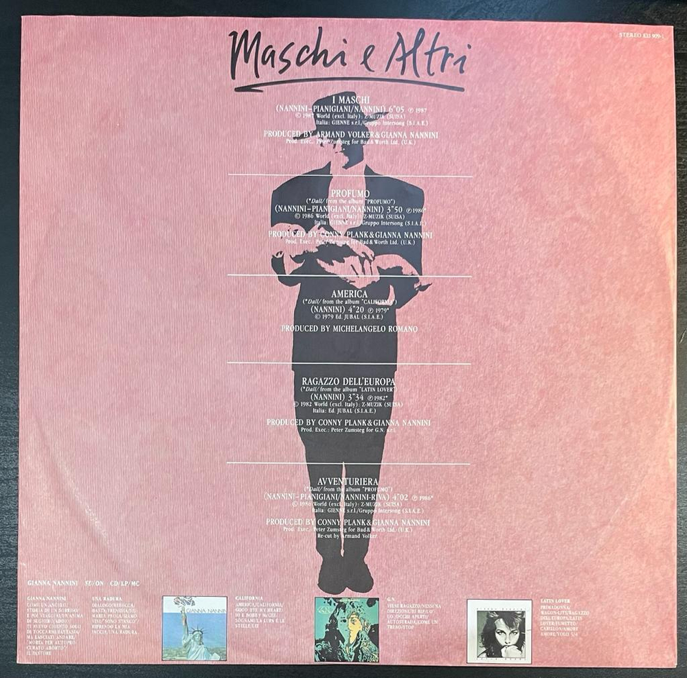 Gianna Nannini- Maschi E Altri (Германия 1987г.)