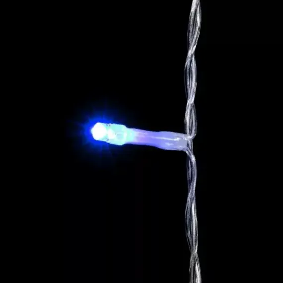 Светодиодный занавес 2*2 м., 400 синих LED ламп, облегченный, прозрачный провод ПВХ, LTC (PCL400NOT-10-2B)