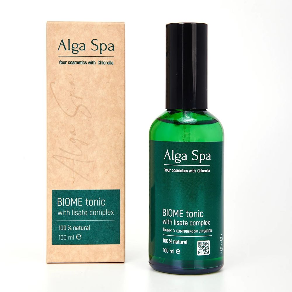 Тоник с комплексом лизатов на основе живой суспензии микроводоросли Chlorella, 100мл (Alga Spa)
