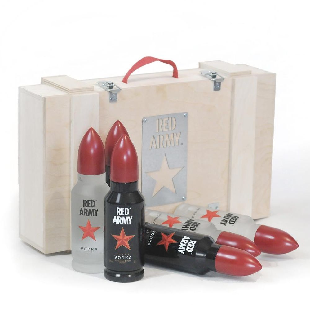 Водка Red Army в подарочном деревянном ящике 6 бутылок по 0,5 л