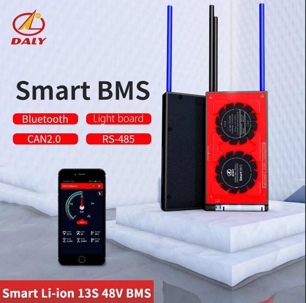 Плата контроля BMS Smart  Li-Ion  13S 48V 30A