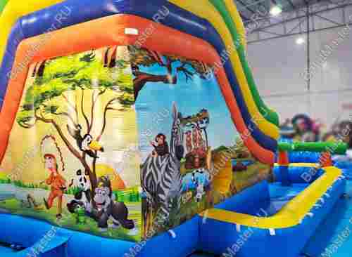 Надувной водный батут с бассейном «Туземец» размер 6,5*6*5 м