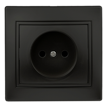 Розетка Intro Plano 1-201-05 без заземления 2P 16А-250В IP20 СУ антрацит