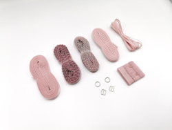 Набор резинок и фурнитуры №10, кристальная роза (пыльно-розовый)