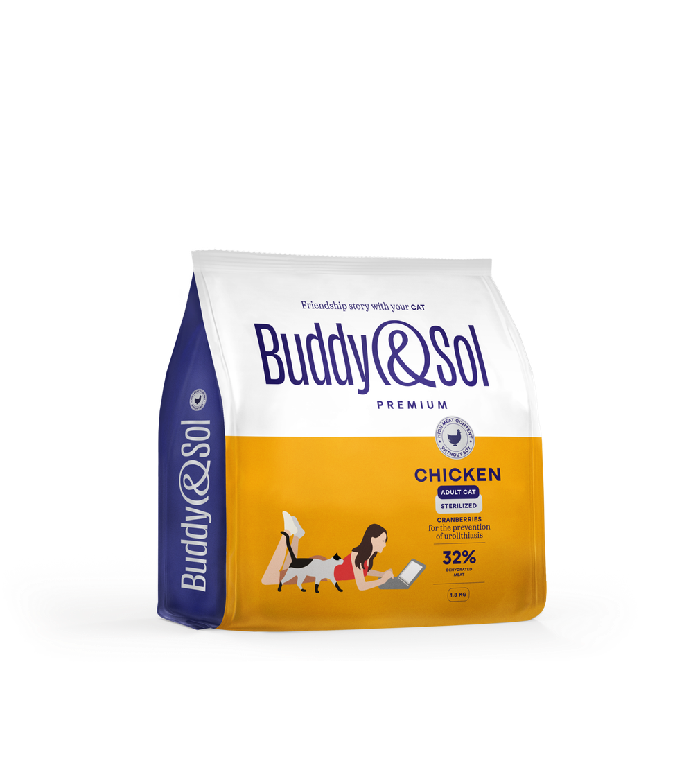 Сухой корм Buddy&Sol PREMIUM STERILIZED с курицей для стерилизованных кошек 1,8 кг