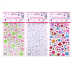 Наклейки-стразы Alingar, акриловые, "Цветочки", стразы-цветочки крупные и средние, пакет с европодвесом