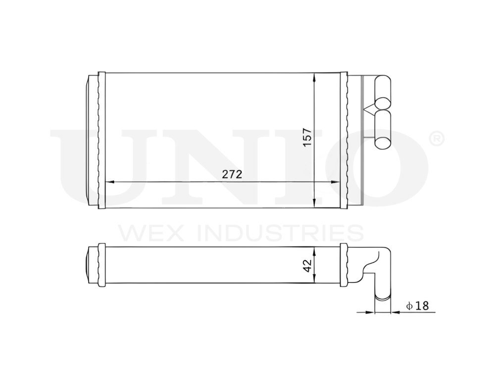 Радиатор отопителя UNIO RAD-20018