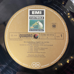 Винтажная виниловая пластинка LP W. A. Mozart Моцарт, J. Haydn Гайдн, F. Danzi Ф. Данци, Ein Musikalischer Spass Музыкальная Шутка (Германия 1974)