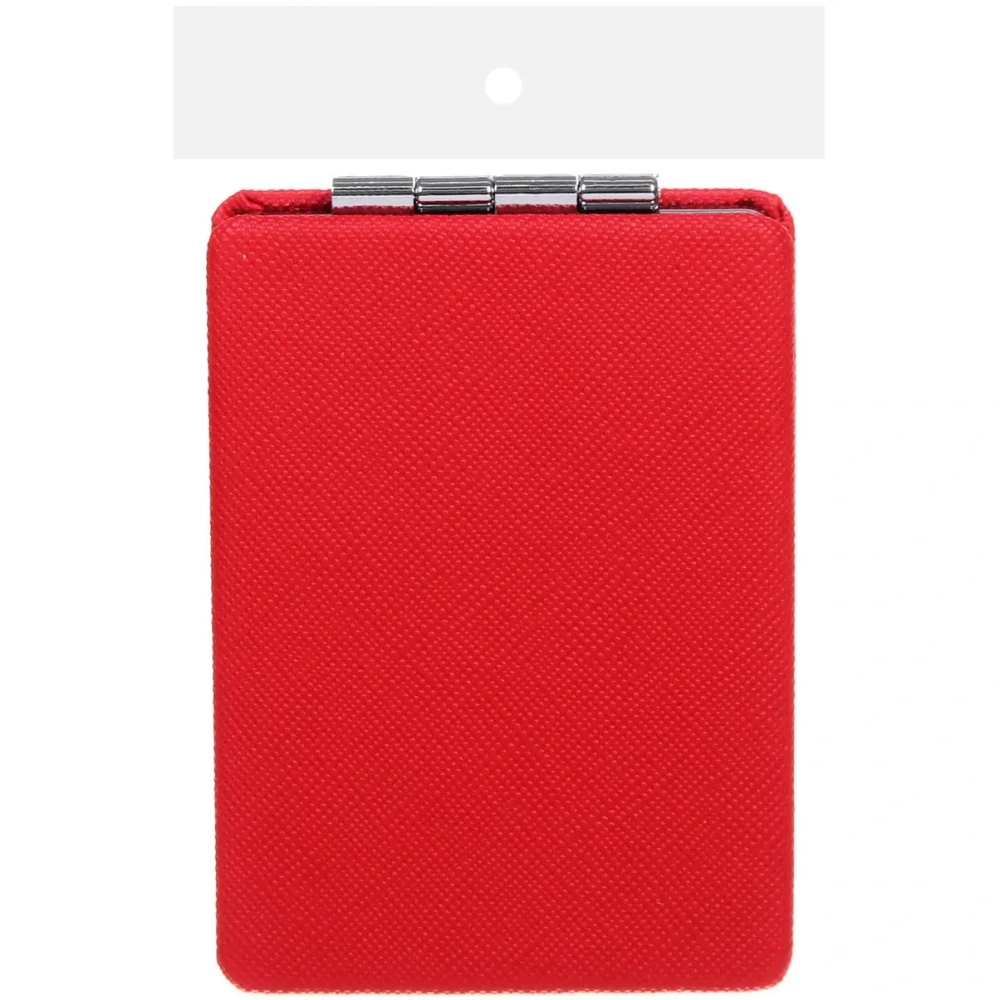 Зеркало косметическое двойное «ФРАТЕЛЛИ», прямоугольник, цвет красный, 9*6см (пакет с подвесом)