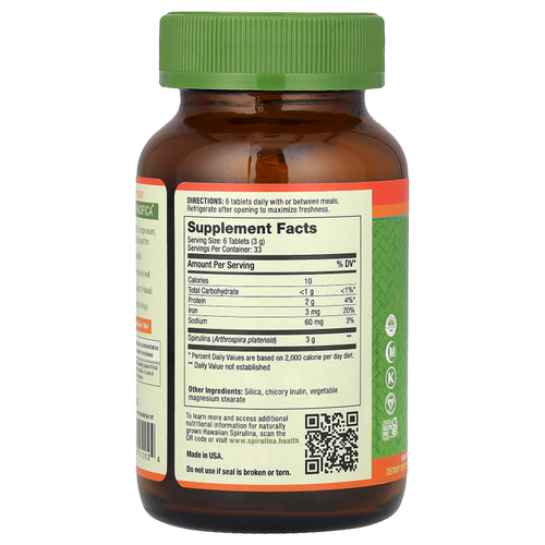 Nutrex Hawaii, Pure Hawaiian Spirulina®, 500 мг, 200 таблеток