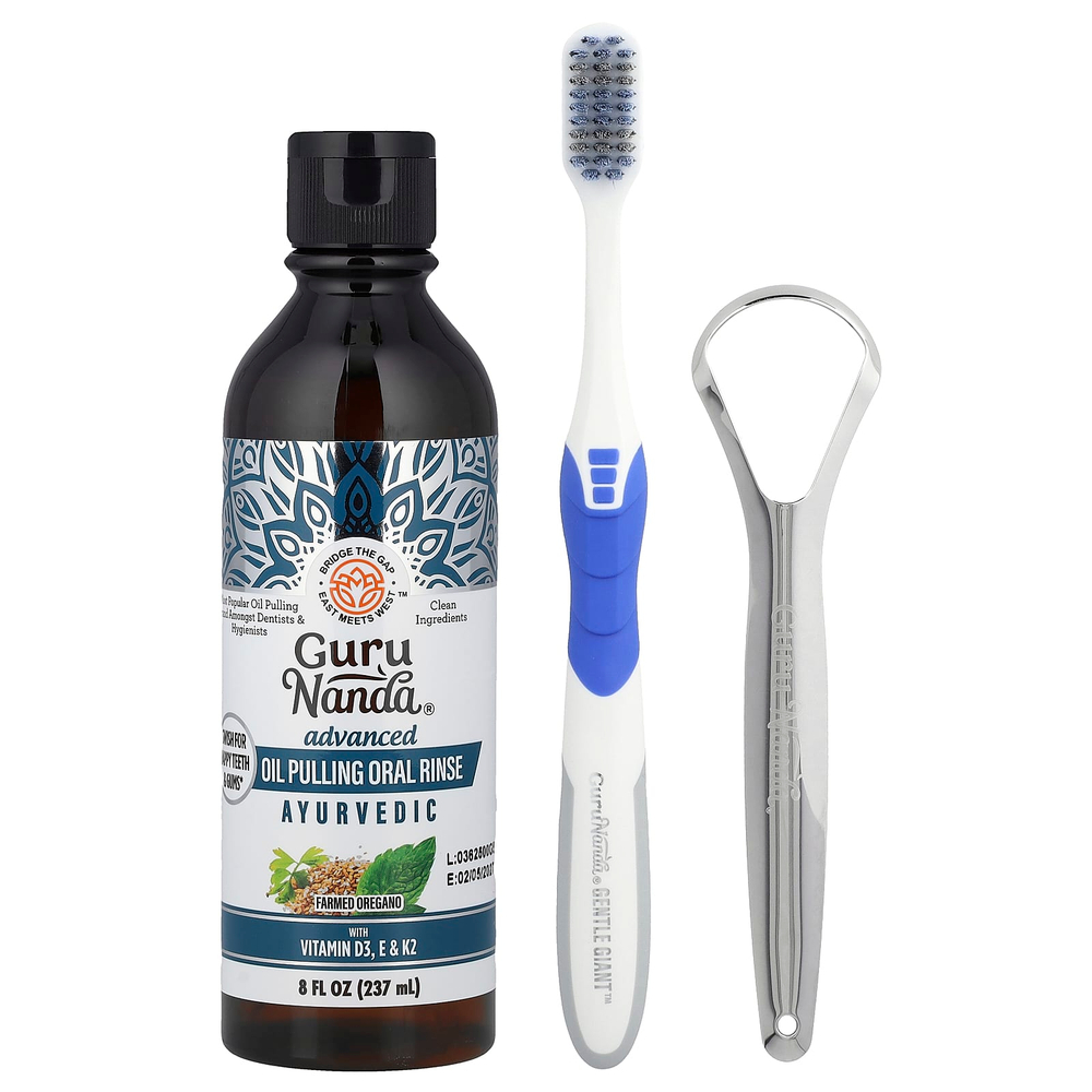 GuruNanda, улучшенный ополаскиватель для рта, для полоскания рта, аюрведический продукт, 3 шт.