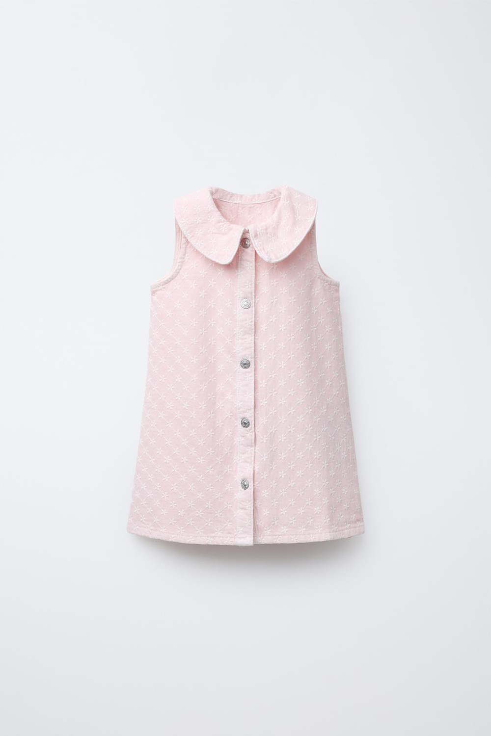 ZARA ПЛАТЬЕ ИЗ ТВИЛА С ЦВЕТОЧНОЙ ВЫШИВКОЙ, РОЗОВЫЙ