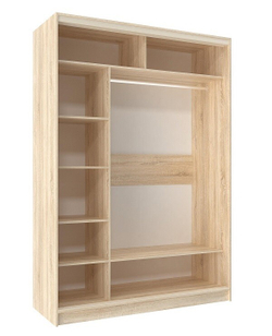 Шкаф-купе двухдверный с зеркалом 1600 Домашний Дуб Сонома