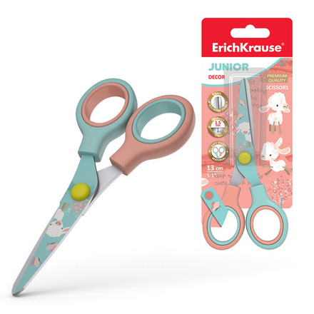 Ножницы детские EK Decor Curly Sheep 13 см., с принтом на лезвиях