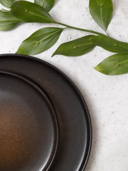 Набор 2 шт тарелок с бортиком, 26 см, Бронза