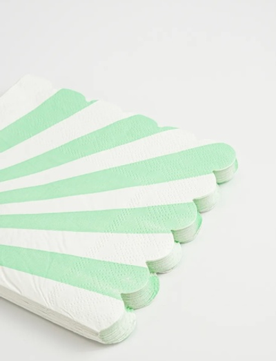 Салфетки "Полосатики" бирюзовые 16 шт