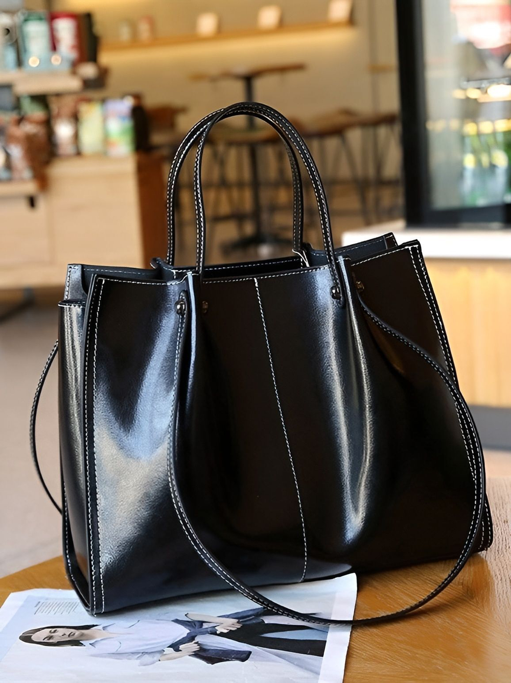 женская сумка на плечо из натуральной кожи