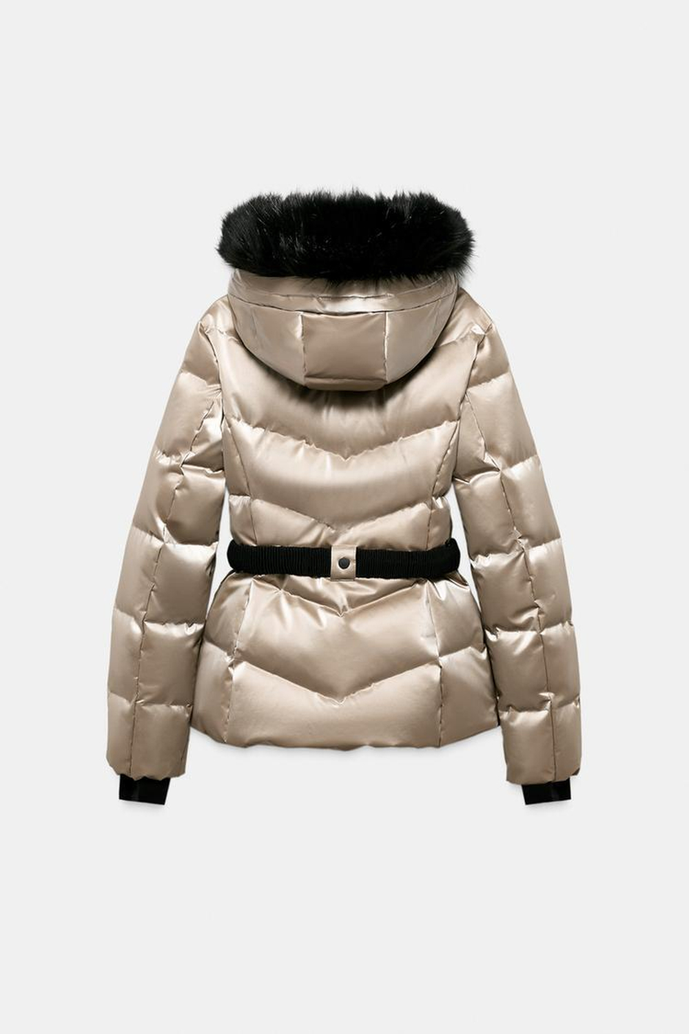 ZARA ВОДОНЕПРОНИЦАЕМАЯ, ВЕТРОЗАЩИТНАЯ КУРТКА С КАПЮШОНОМ, ЗОЛОТОЙ