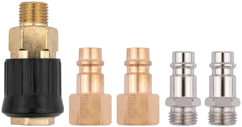 Набор адаптеров: 2 адаптера на пистолет с внешней резьбой, 2 адаптера на пистолет с внутренней резьбой, адаптер на шланг 81127