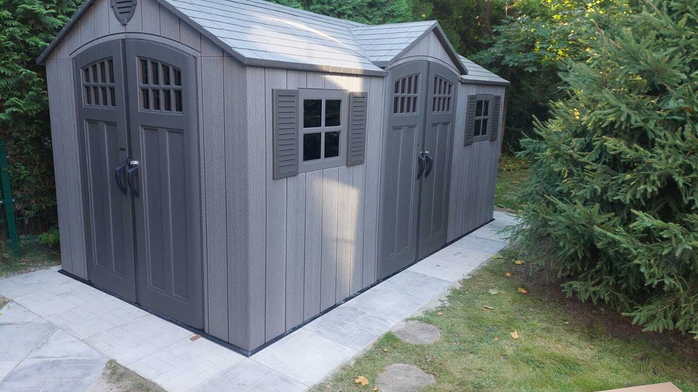 Сарай - гараж LifeTime WoodLook 15x8