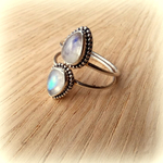 Кольцо ОТРАЖЕНИЕ-3, серебро/лунный камень