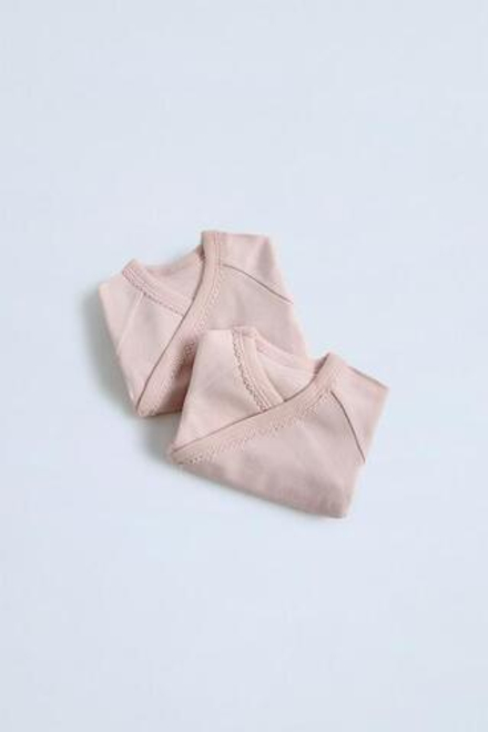 ZARA НАБОР ИЗ ДВУХ БОДИ-КИМОНО, РОЗОВЫЙ
