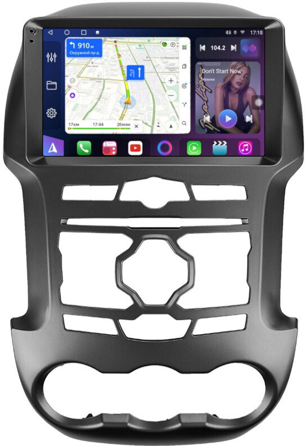 Магнитола для Ford Ranger 3 2011-2015 (рамка тип 1) - FarCar XXL9-245F1 монитор 9.5" 2K QLED на Android 14, TS20, 8+256Гб, CarPlay, 4G SIM-слот