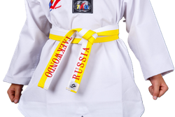 Пояс для тхэквондо ProfSport с вышивкой бело-желтый
