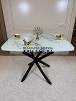 Кухонный раздвижной стол "Танго", белый мрамор