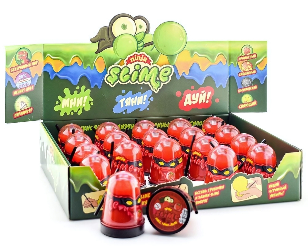 Лизун "Slime "Ninja" с ароматом клубники, 130 г.