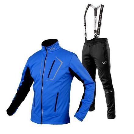 Утеплённый лыжный костюм 905 Victory Code Dynamic A2 синий  с лямками мужской