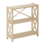 Стеллаж деревянный напольный Юск из массива сосны 3 полки