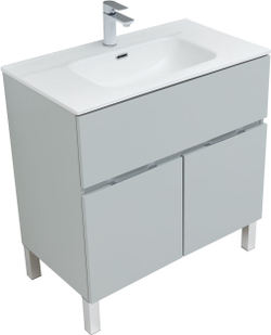 Мебель для ванной Aquanet Алвита New 80 1 ящик, 2 дверцы, серый