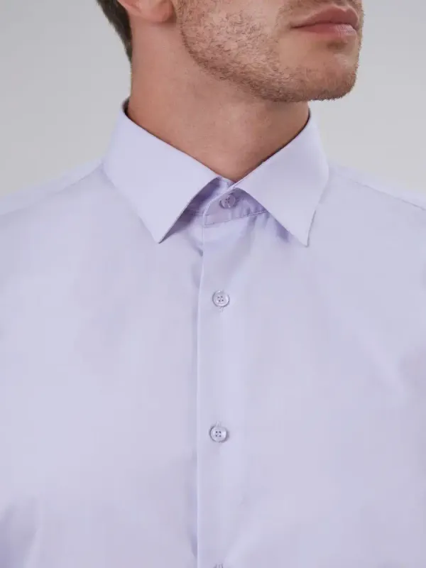 Рубашка приталенная SLIM FIT с коротким рукавом, лавандовая