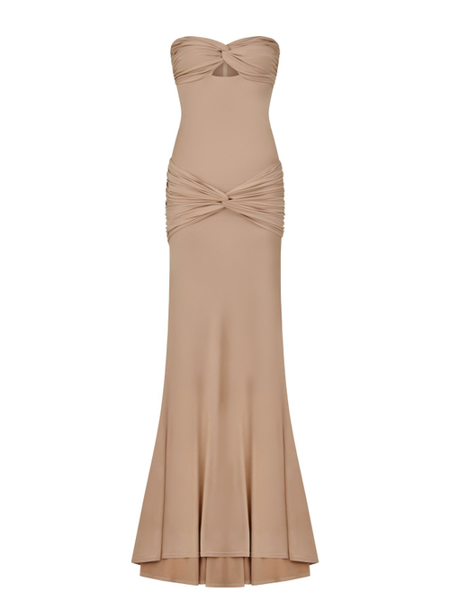 Платье "Naomi" из ткани масло, бежевый