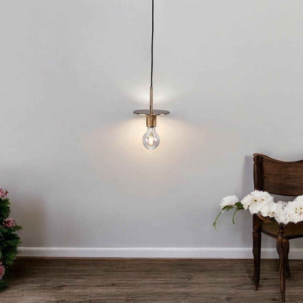 Подвесной светильник RH Utilitaire Disk Shade Pendant Brass