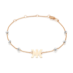 Браслет «Буква Ж» из комбинированного золота