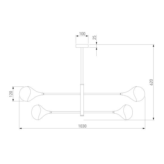 60168/8 / потолочный светильник / латунь Smart